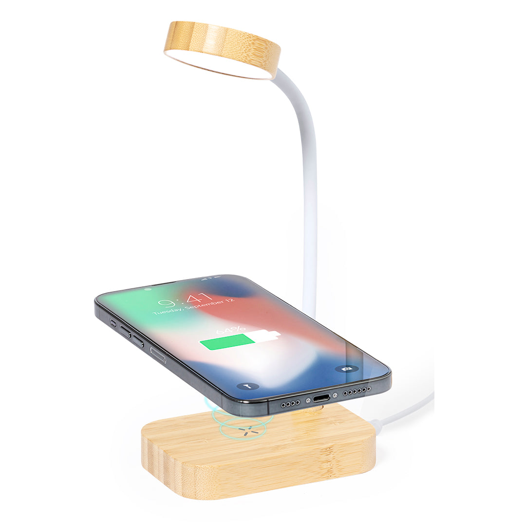 Gregal Bamboo Lamp with Wireless Charger – Sustainable Lighting Solution