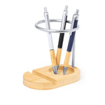 Furik Bamboo Pen Holder with Stand – Sustainable Office Accessory