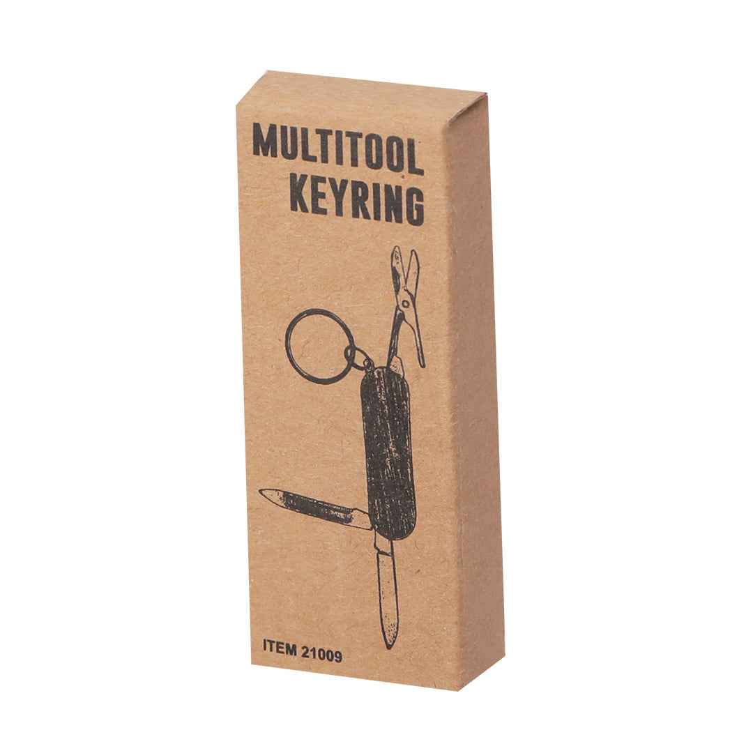 Famke Multitool Keychain – Practical Stainless Steel and Wood Accessory