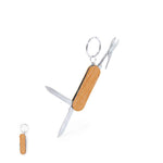 Famke Multitool Keychain – Practical Stainless Steel and Wood Accessory