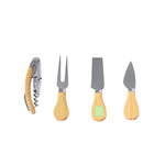 Sondrex Cheese and Wine Set – Sustainable Stainless Steel and Bamboo Accessories