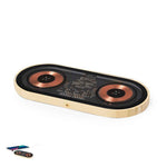 Layerit Dual Wireless Charger with Bamboo Base - Sustainable Tech for Irish Businesses