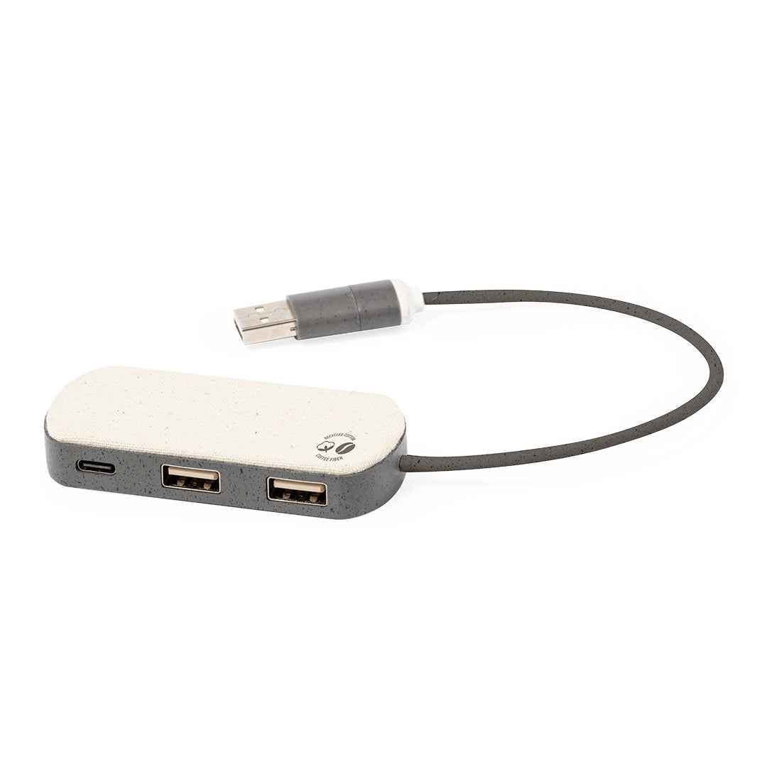 Nylox USB hub – Sustainable Coffee Fibre USB 2.0 Hub for Bulk Orders