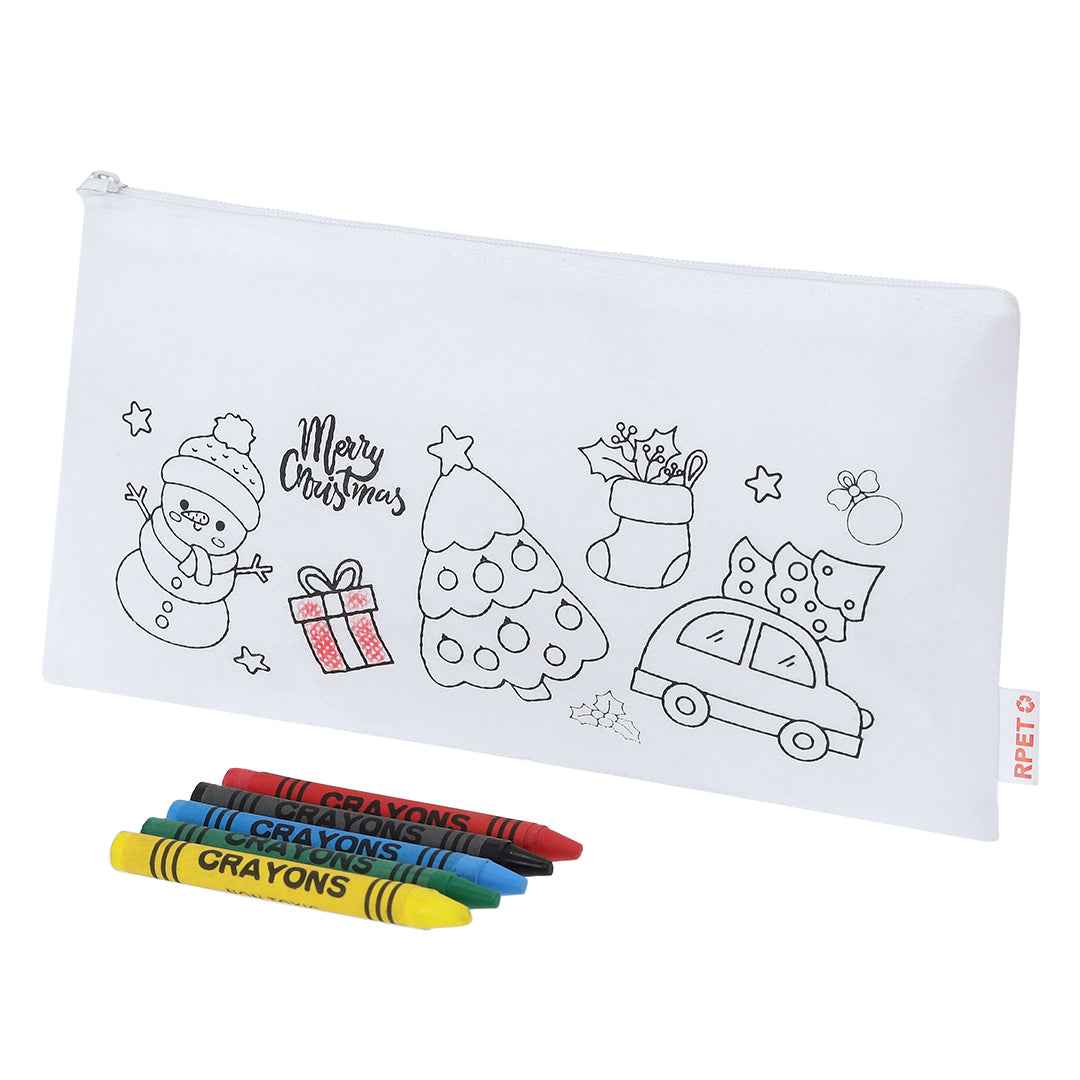 Flemenk Christmas Case – Sustainable Non-Woven RPET Bag with Crayons