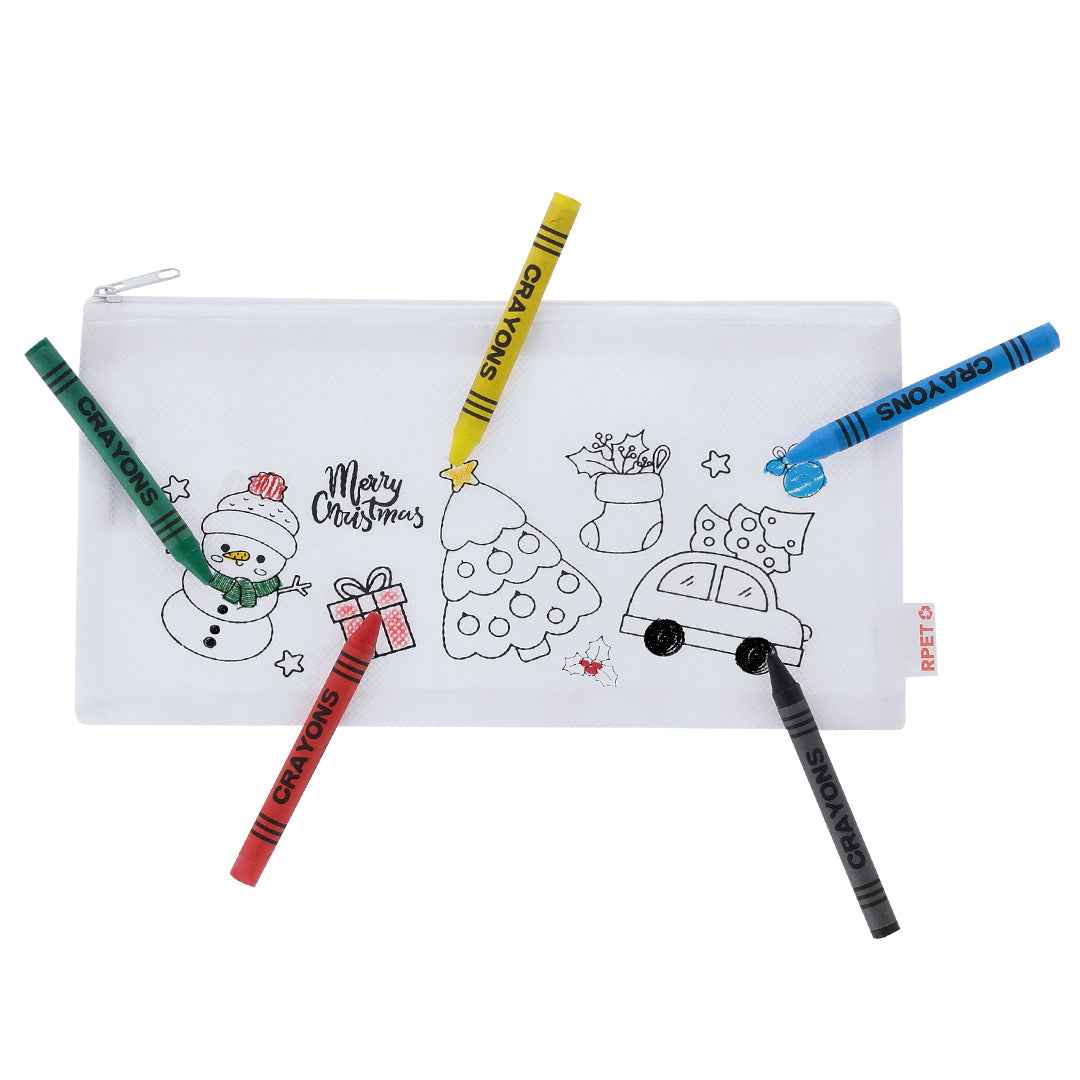 Flemenk Christmas Case – Sustainable Non-Woven RPET Bag with Crayons
