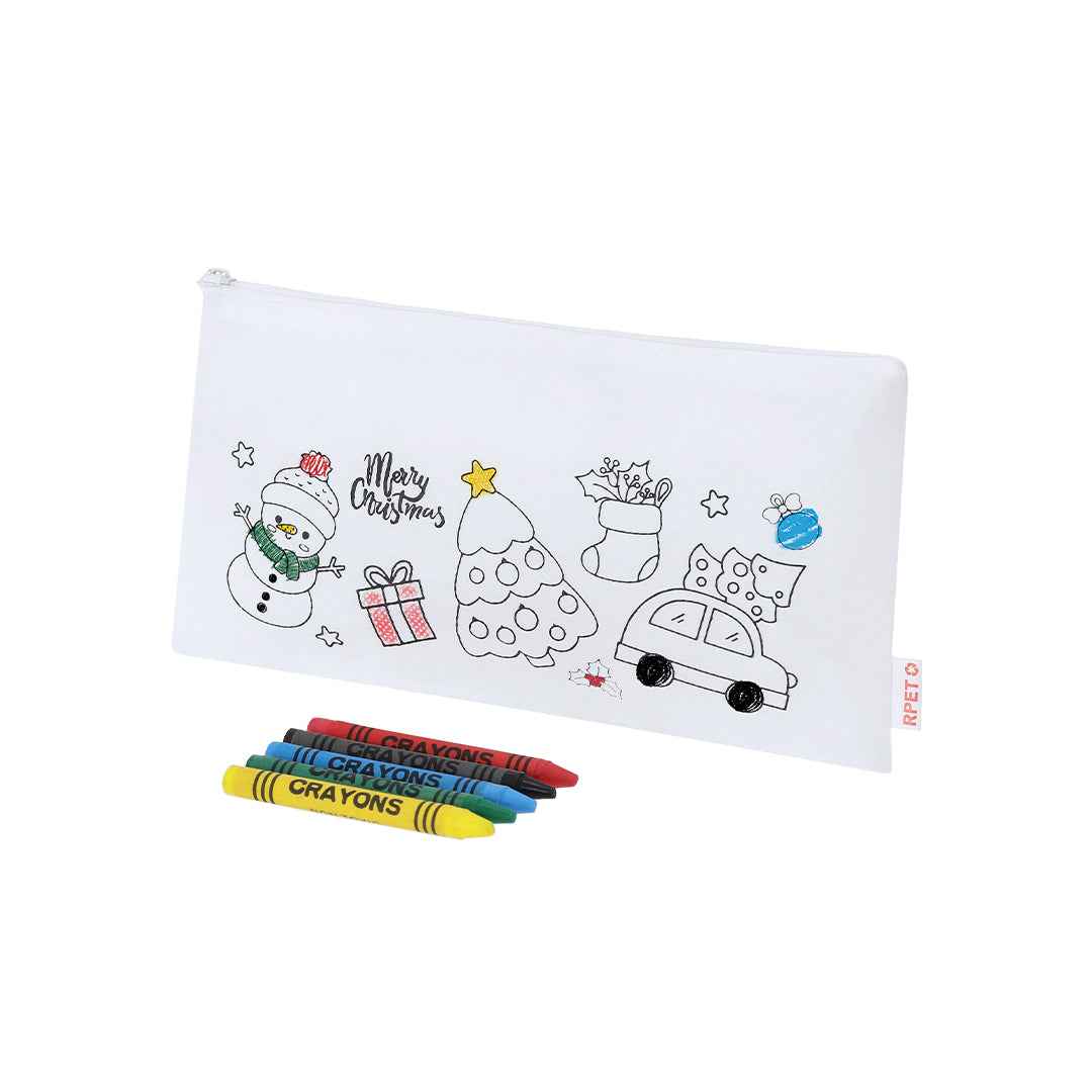Flemenk Christmas Case – Sustainable Non-Woven RPET Bag with Crayons