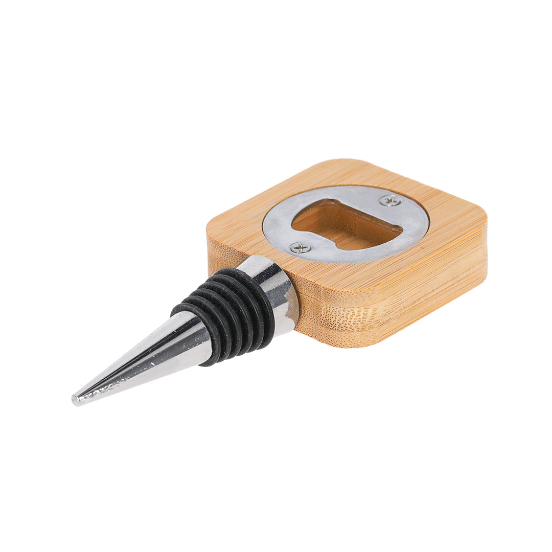 Pomni Bamboo Bottle Stopper with Integrated Opener