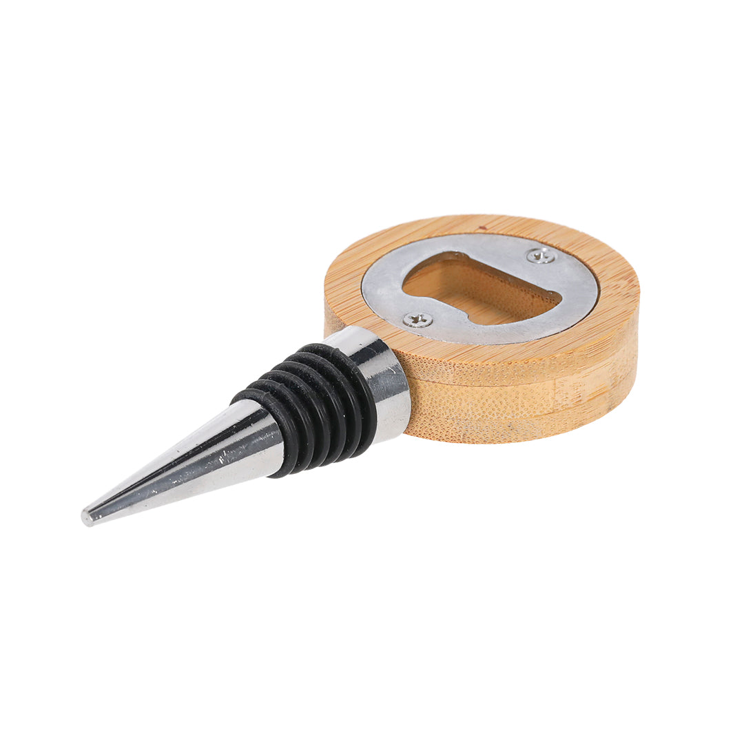 Pomni Bamboo Bottle Stopper with Integrated Opener
