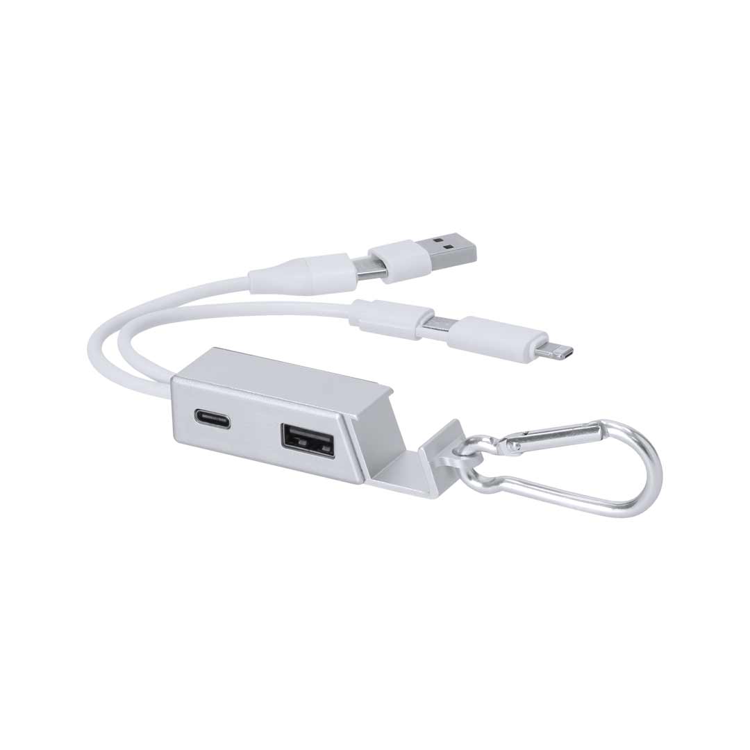 Leony Recycled Aluminium USB Charger with Hub – Sustainable Tech Accessory