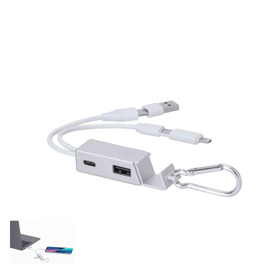 Leony Recycled Aluminium USB Charger with Hub – Sustainable Tech Accessory