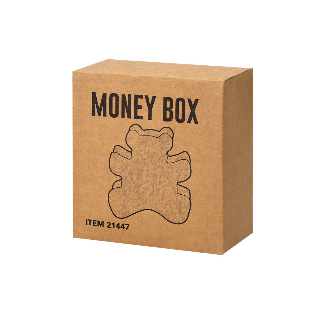 Yilmax Wooden Coin Bank - Customisable Natural Wood Savings Box