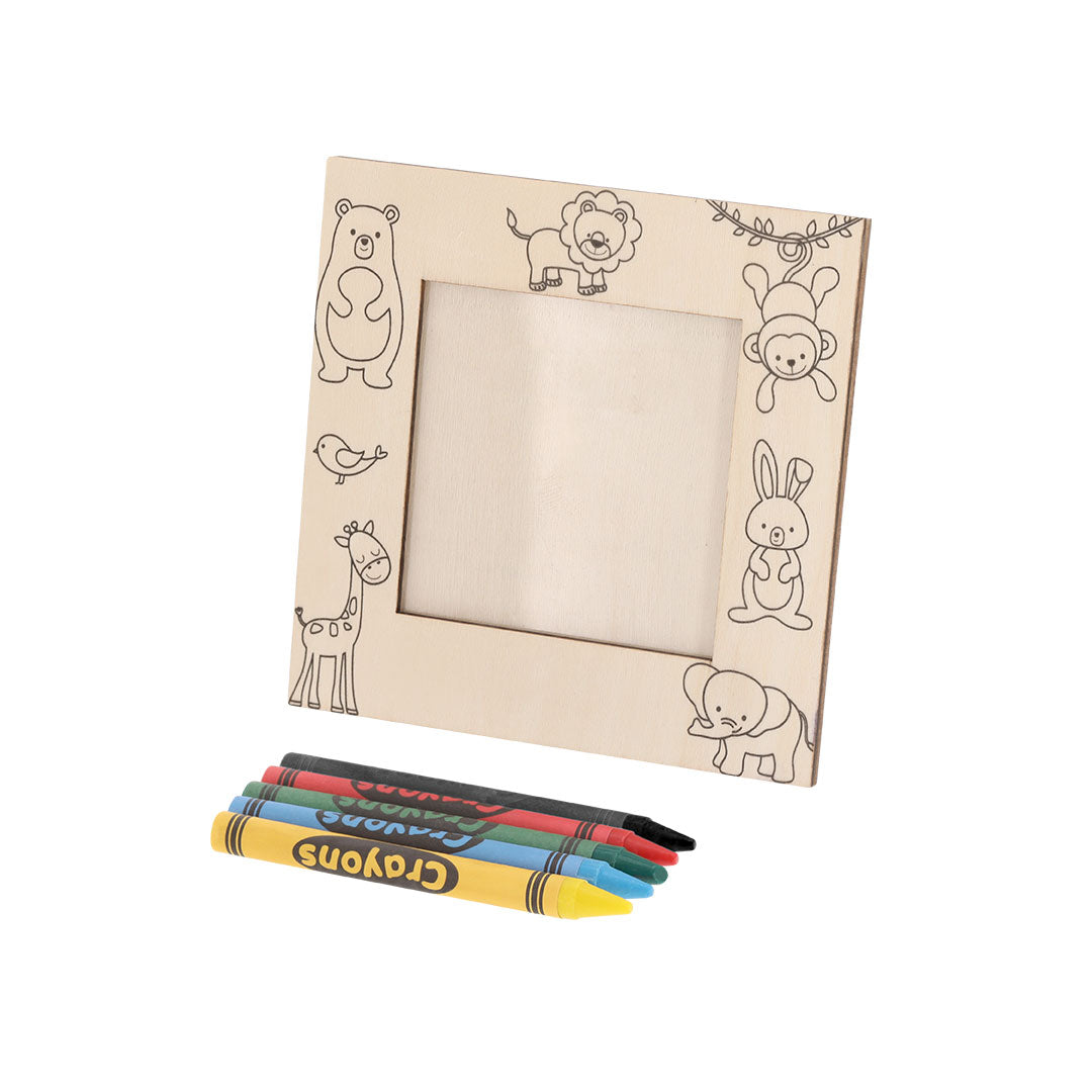 Kunku Photo Frame – Natural Wood Frame with Animal Design