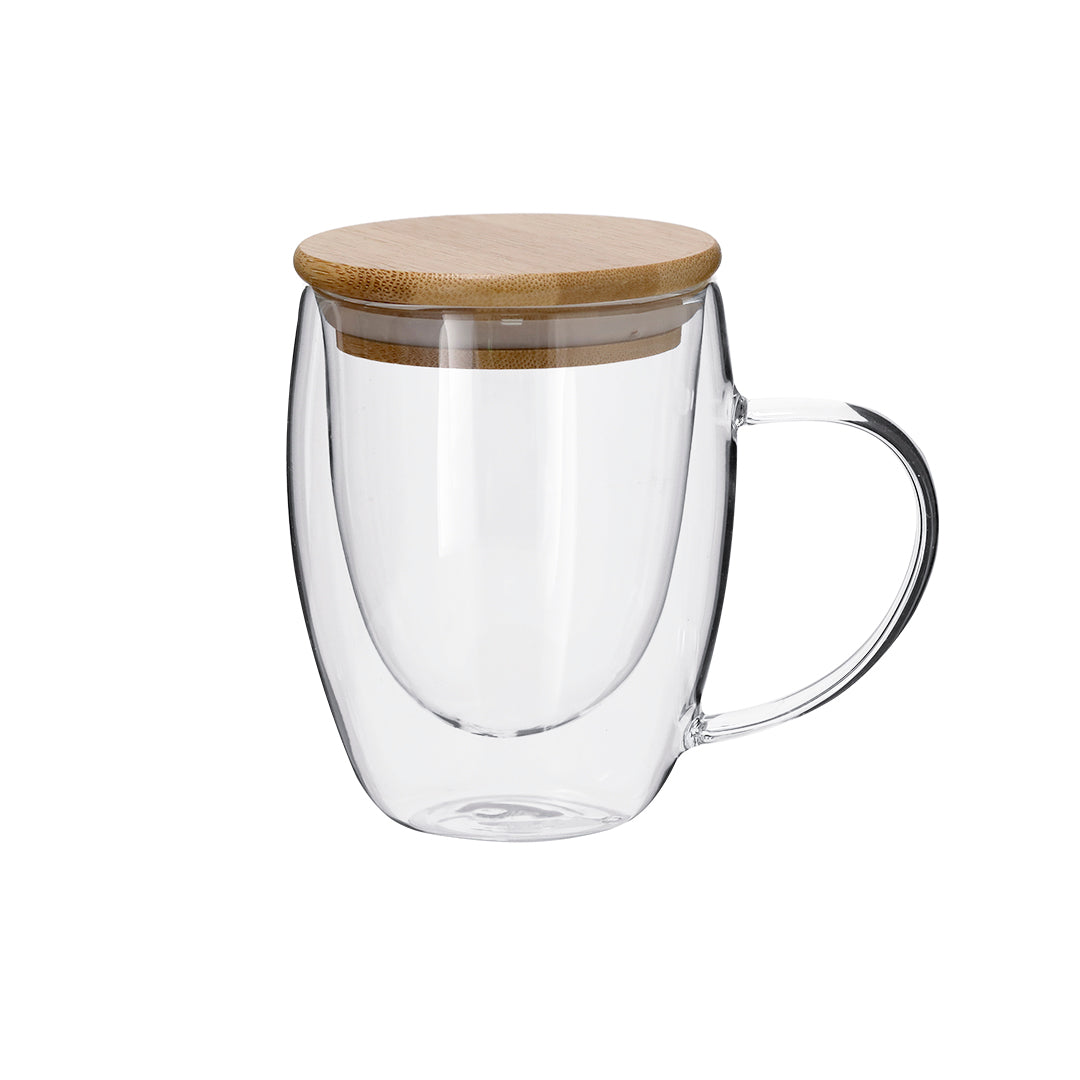 Helmar Thermal Mug – Durable Borosilicate Glass with Bamboo Lid