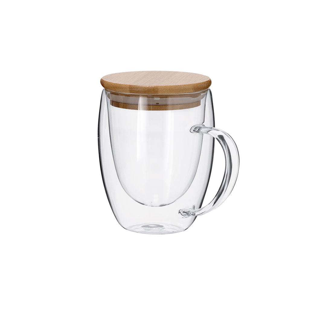 Helmar Thermal Mug – Durable Borosilicate Glass with Bamboo Lid