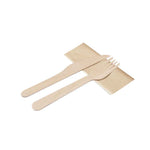 Kumix Eco-Friendly Wooden Cutlery Set – Sustainable 3-in-1 Utensils with Napkin