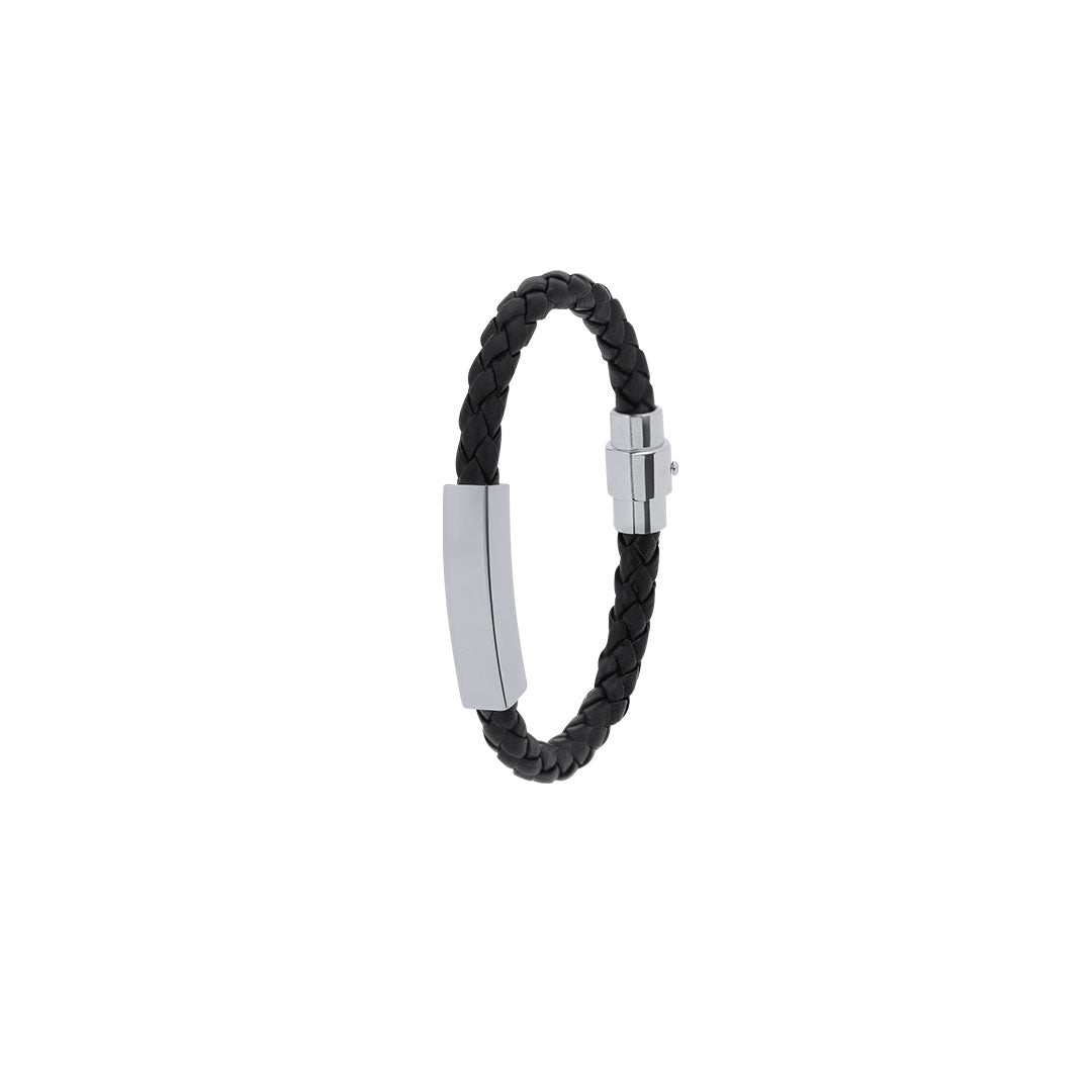 Karasef Bracelet – Stylish Synthetic Leather with Stainless Steel Plate