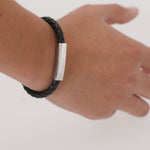 Karasef Bracelet – Stylish Synthetic Leather with Stainless Steel Plate