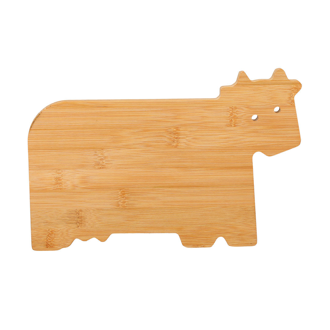 Olisar Bamboo Kitchen Board – Soft Bamboo Cutting Board with Cow Design