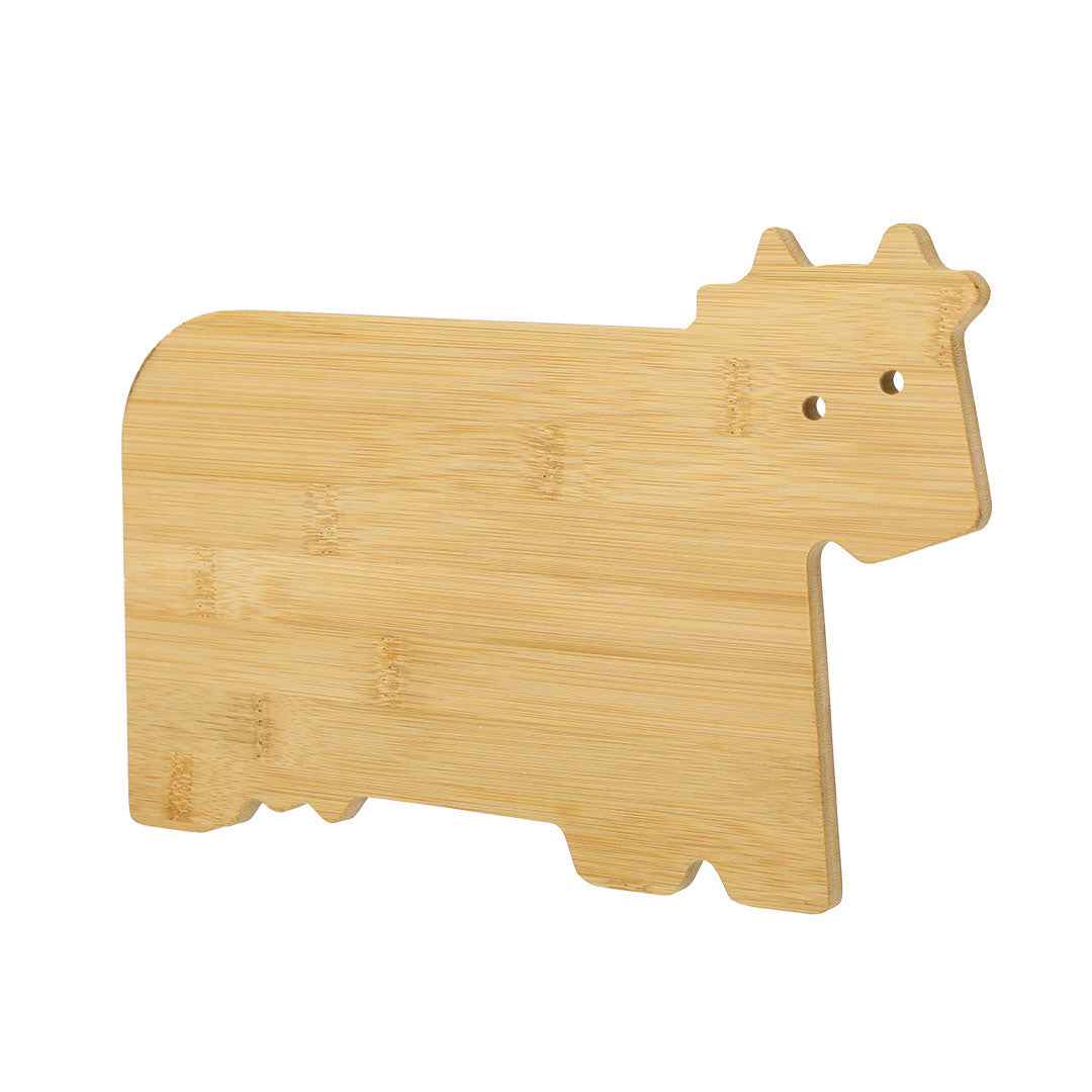 Olisar Bamboo Kitchen Board – Soft Bamboo Cutting Board with Cow Design