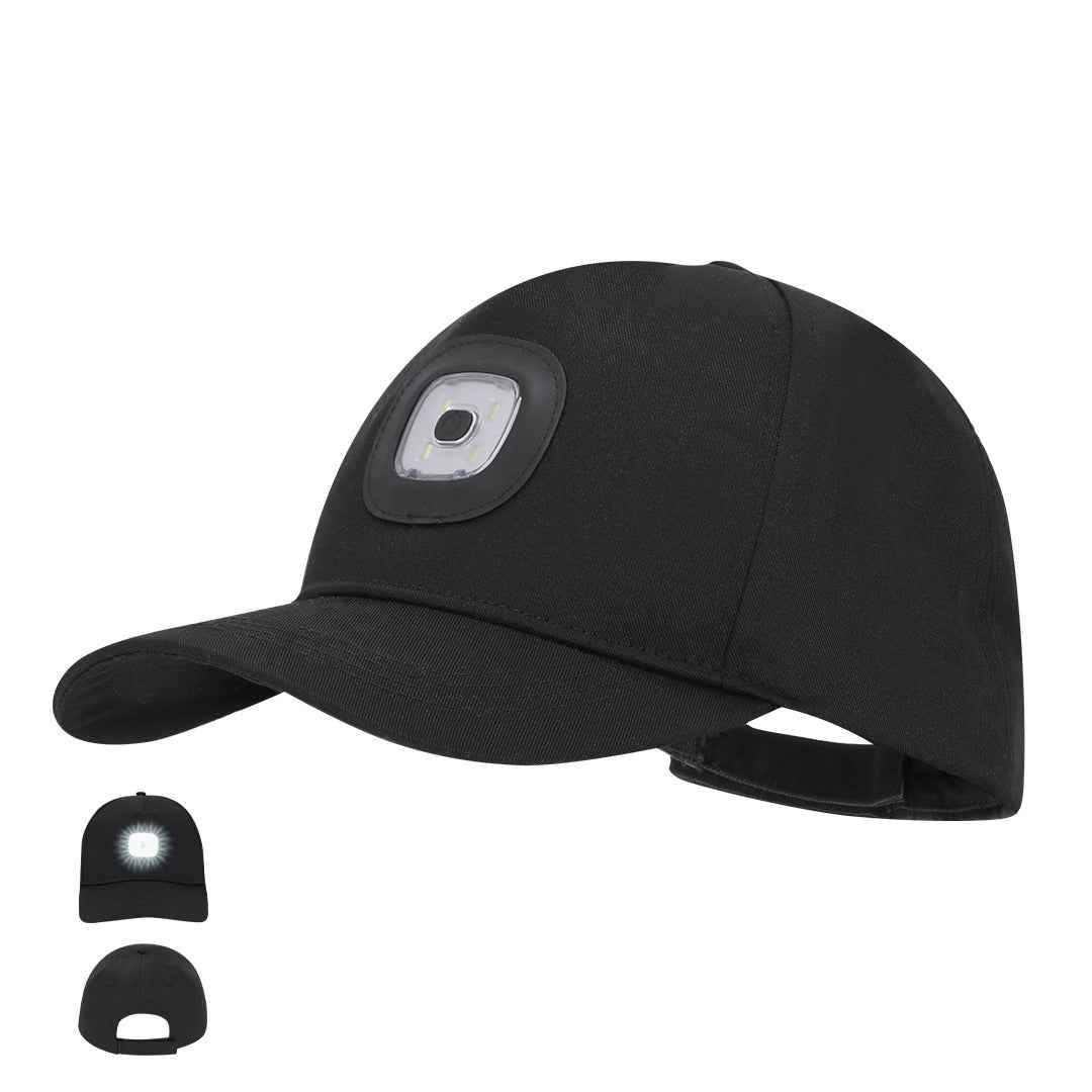 Xodar 5-panel cap with LED flashlight – Durable and practical headwear for bulk orders