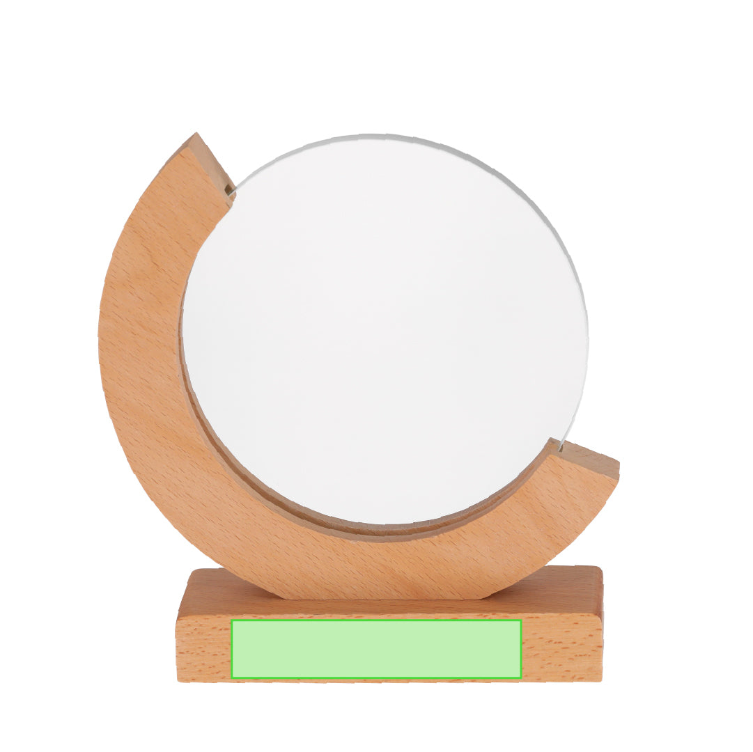 Xiflex Trophy Plate – Elegant Glass Award with Wooden Base