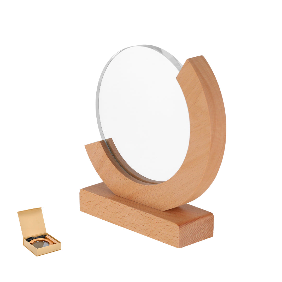 Xiflex Trophy Plate – Elegant Glass Award with Wooden Base