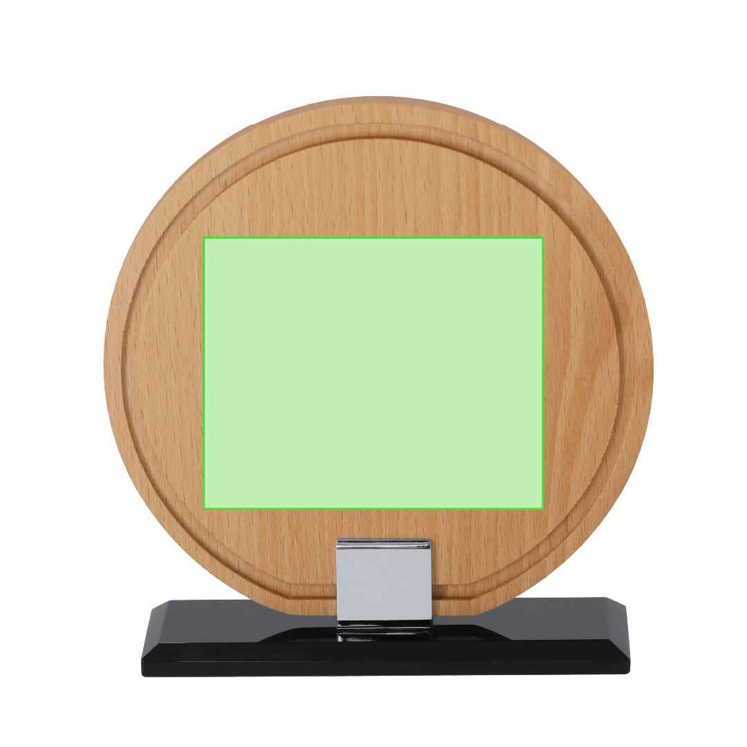 Vererol Trophy Plaque – Elegant Wooden Award with Glass Base