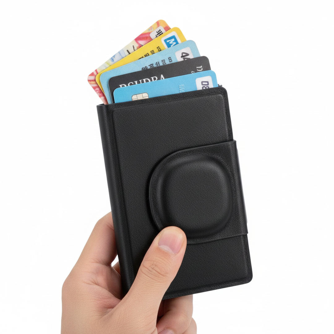 Selkik PU Card Holder with Locator – Secure and Track Your Cards