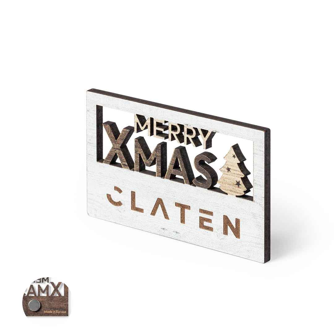 Lambet Wooden Christmas Magnet – Natural Wood Festive Decoration