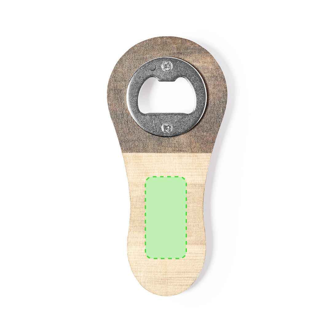 Samary Magnetic Opener – Natural Wood Finish with Branding Surface