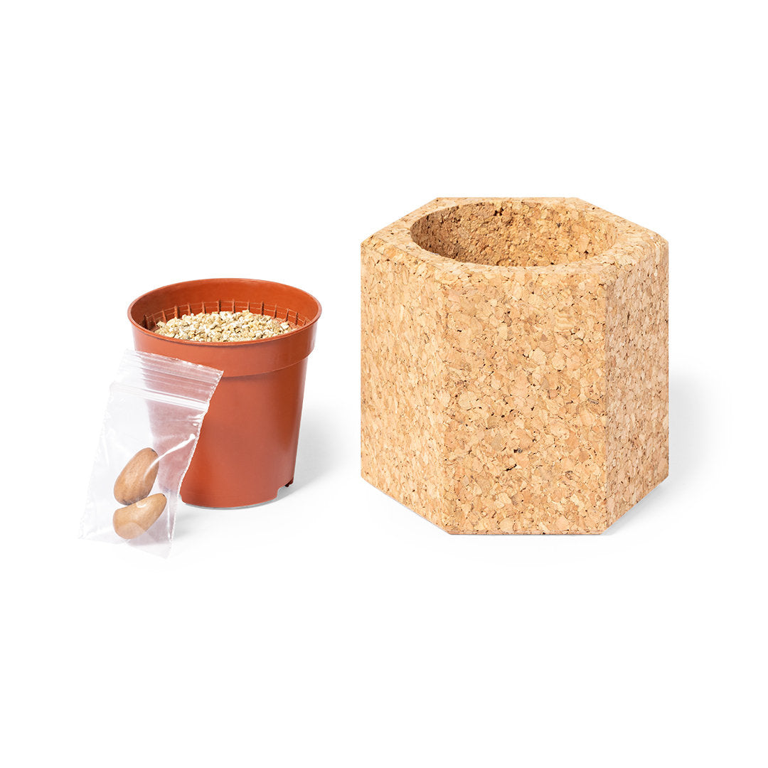 Gulytel Sustainable Plant Pot – Natural Cork Container with Pine Seeds