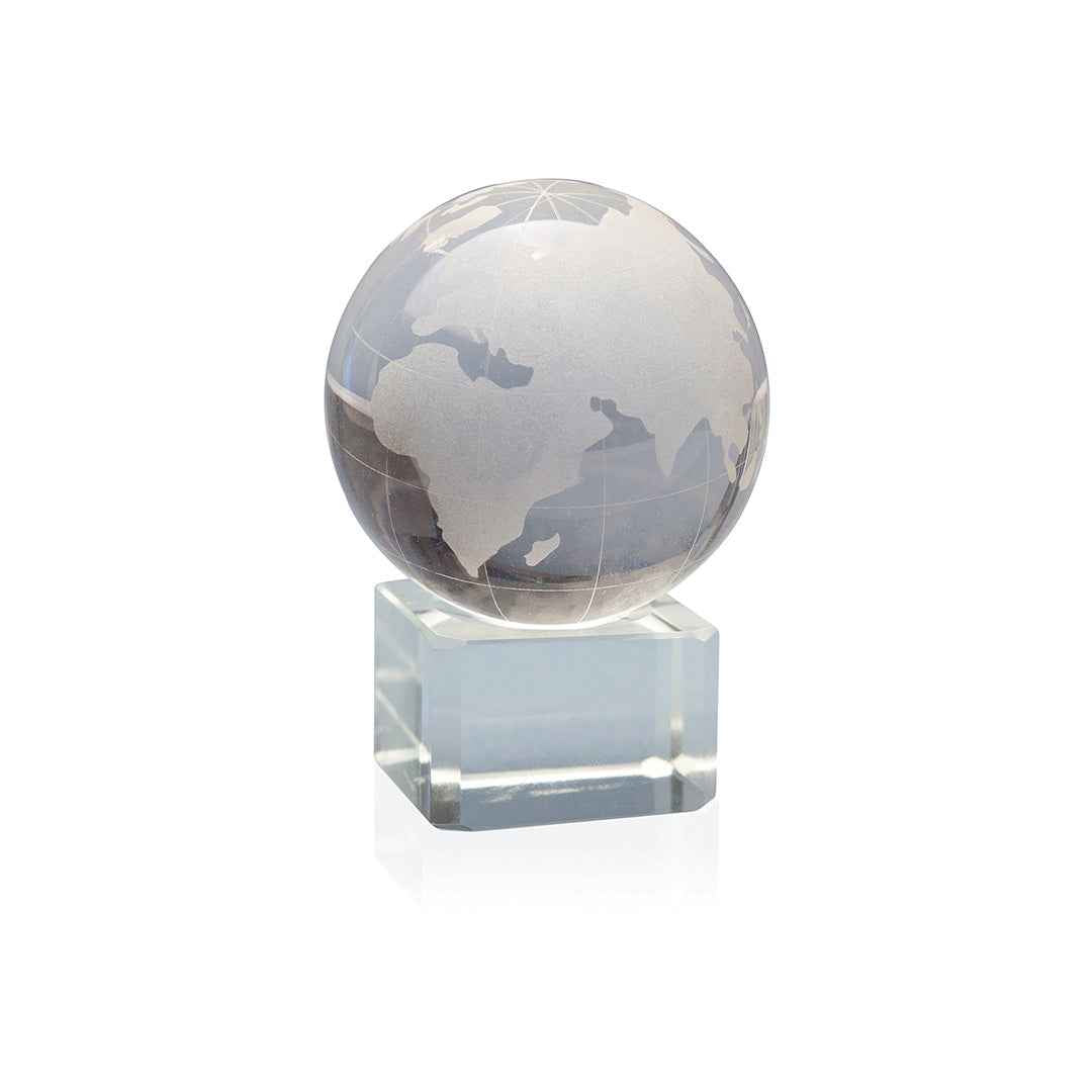 Earth-shaped Crystal Ball with Laser Printing Base – Promotional Gift for Irish Businesses