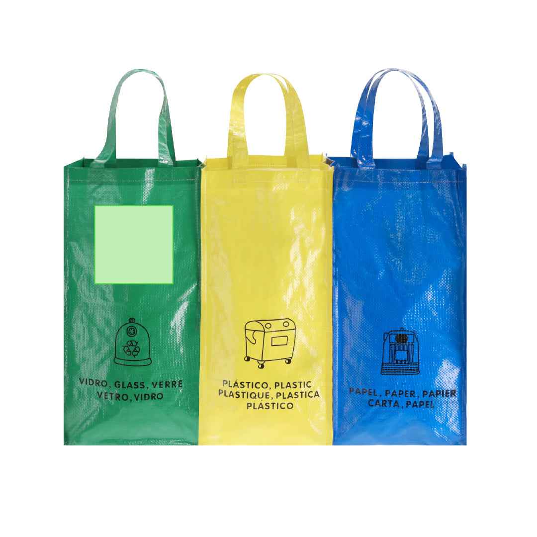 Lopack Recycling Bags - Durable Set of 3 for Organised Waste Disposal