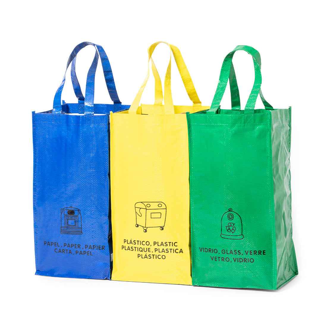 Lopack Recycling Bags - Durable Set of 3 for Organised Waste Disposal