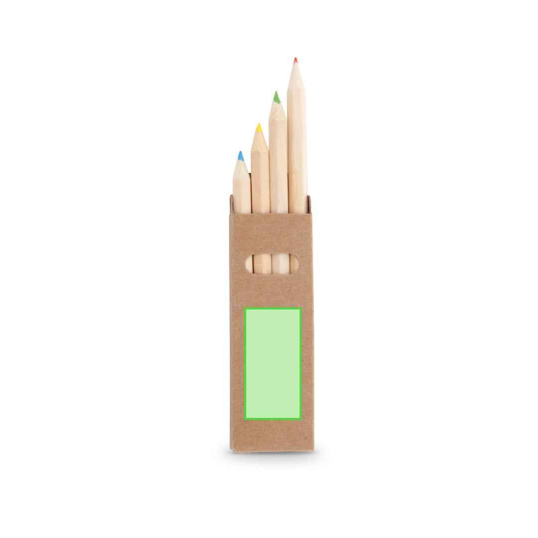 Tynie Wooden Pencils – Multi-Coloured Hexagonal Set in Kraft Box