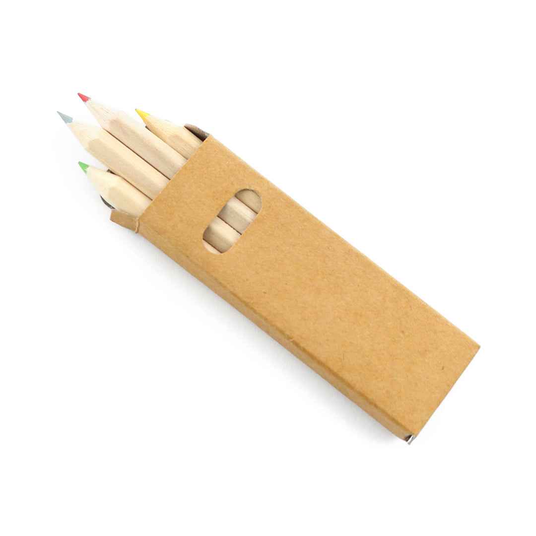 Tynie Wooden Pencils – Multi-Coloured Hexagonal Set in Kraft Box