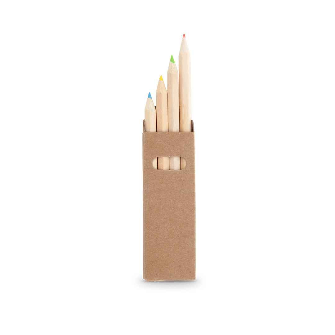 Tynie Wooden Pencils – Multi-Coloured Hexagonal Set in Kraft Box