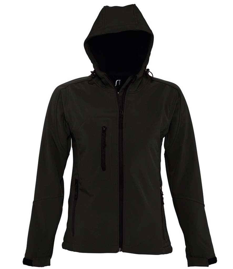 SOL'S Ladies Replay Hooded Soft Shell Jacket - Durable and Stylish Outerwear Black XXL