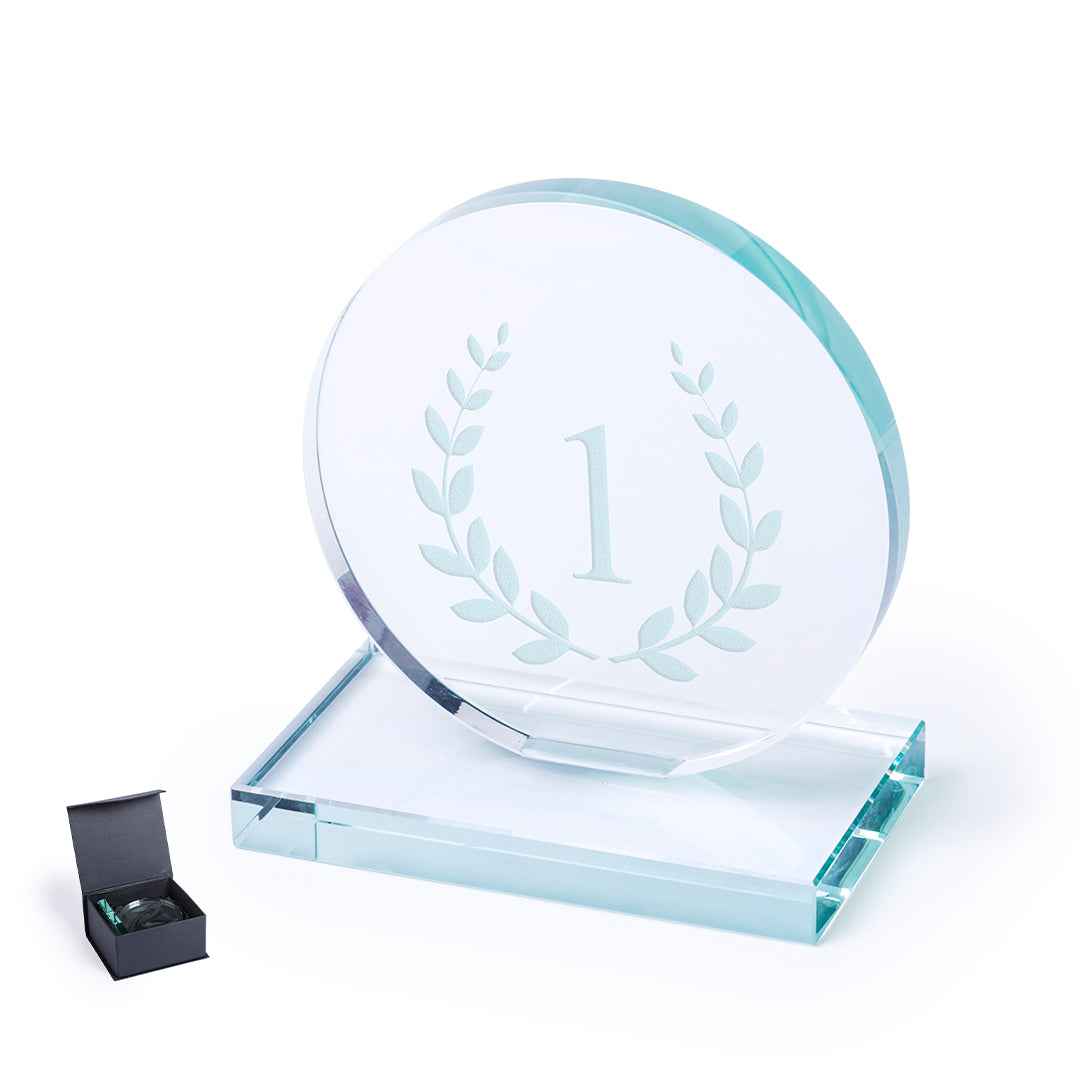 Owen Glass Trophy Plate – Elegant Custom Awards from Fou Tees Ireland