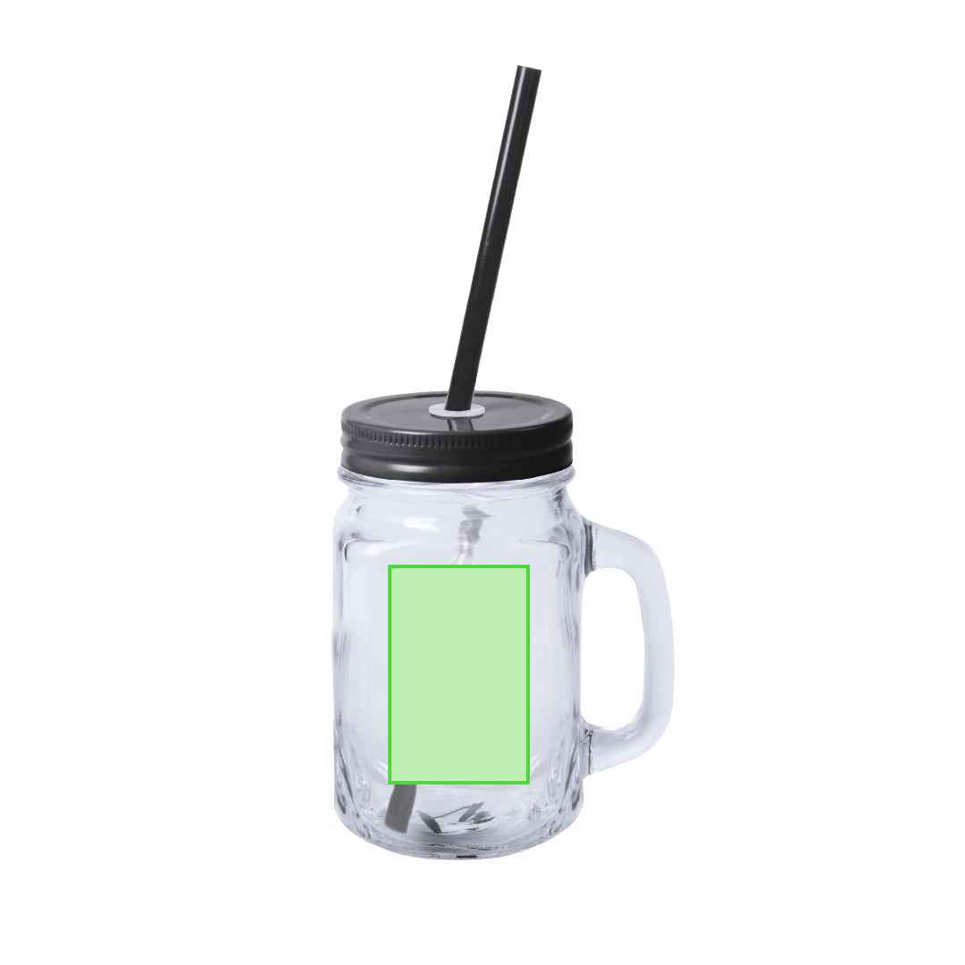 Heisond Glass Jar - Multi-Purpose 500ml Glass Jar with Cover and Straw