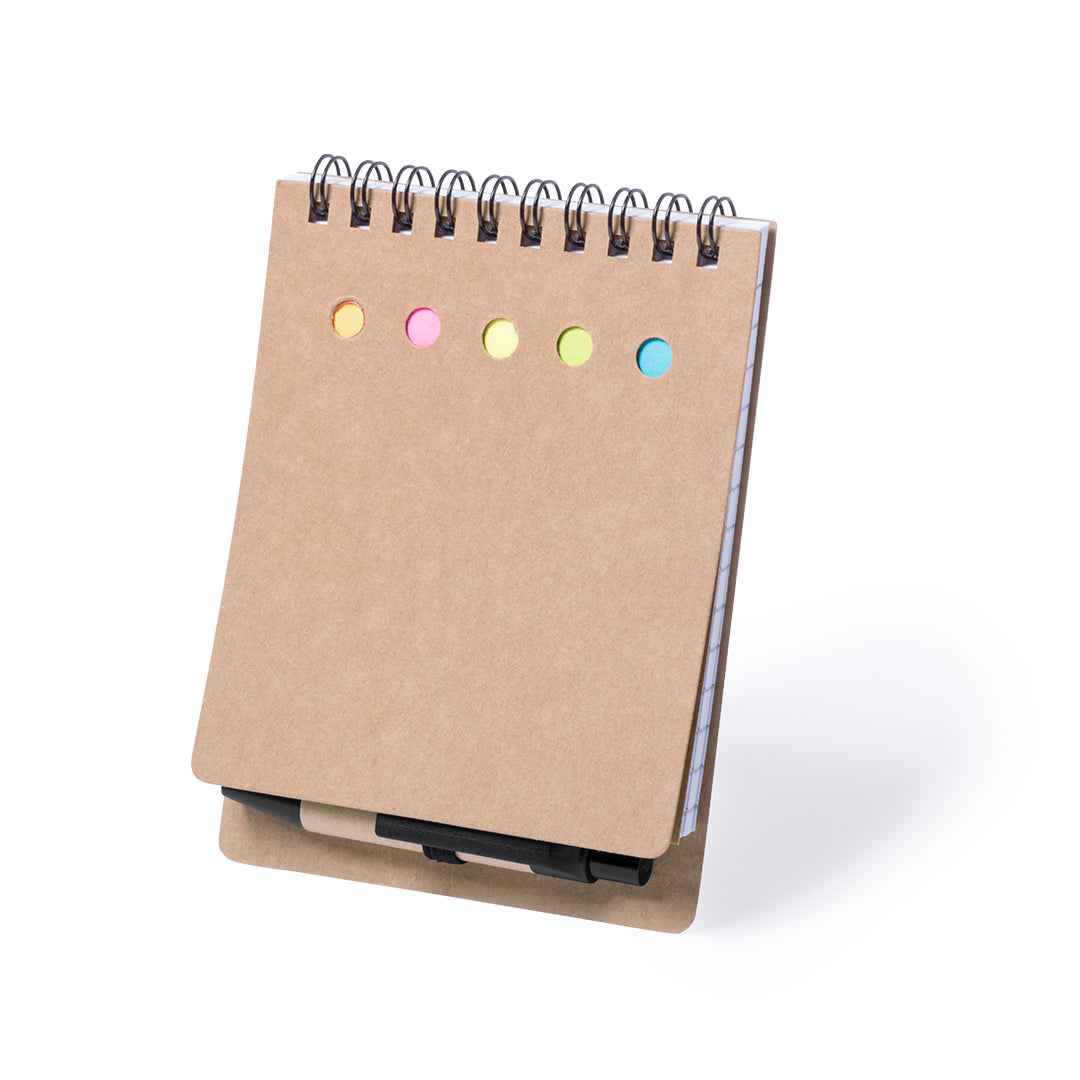 Diser Sticky Ring Notepad with Recycled Cardboard Pen - Fou Tees Ireland
