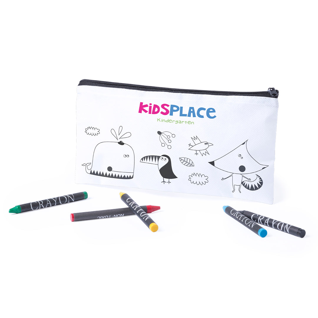 Skinga Crayon Case - Customisable Non-Woven Case with Crayons