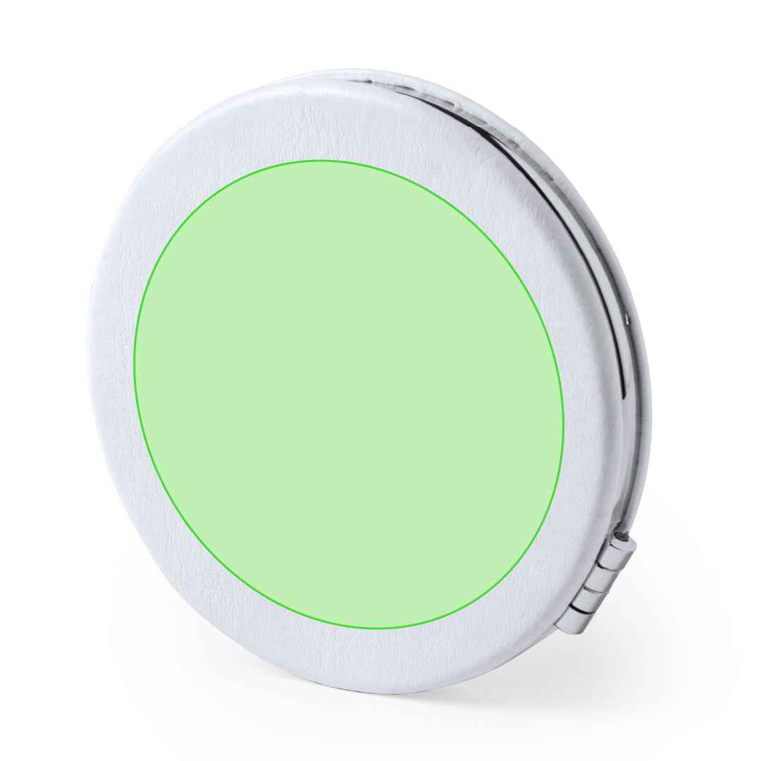 Plumiax Folding Mirror – Elegant White PU Leather Compact Mirror