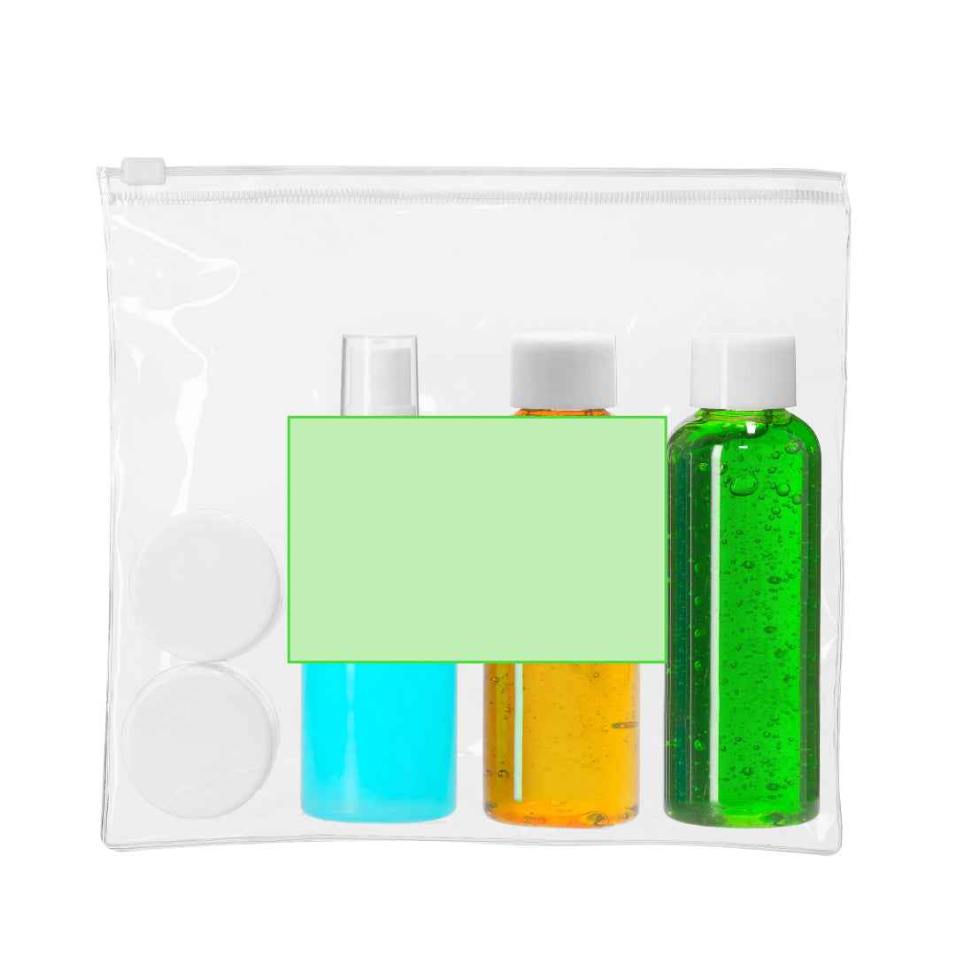 Flaut Travel Set – Transparent Beauty Bag with 5 Accessories