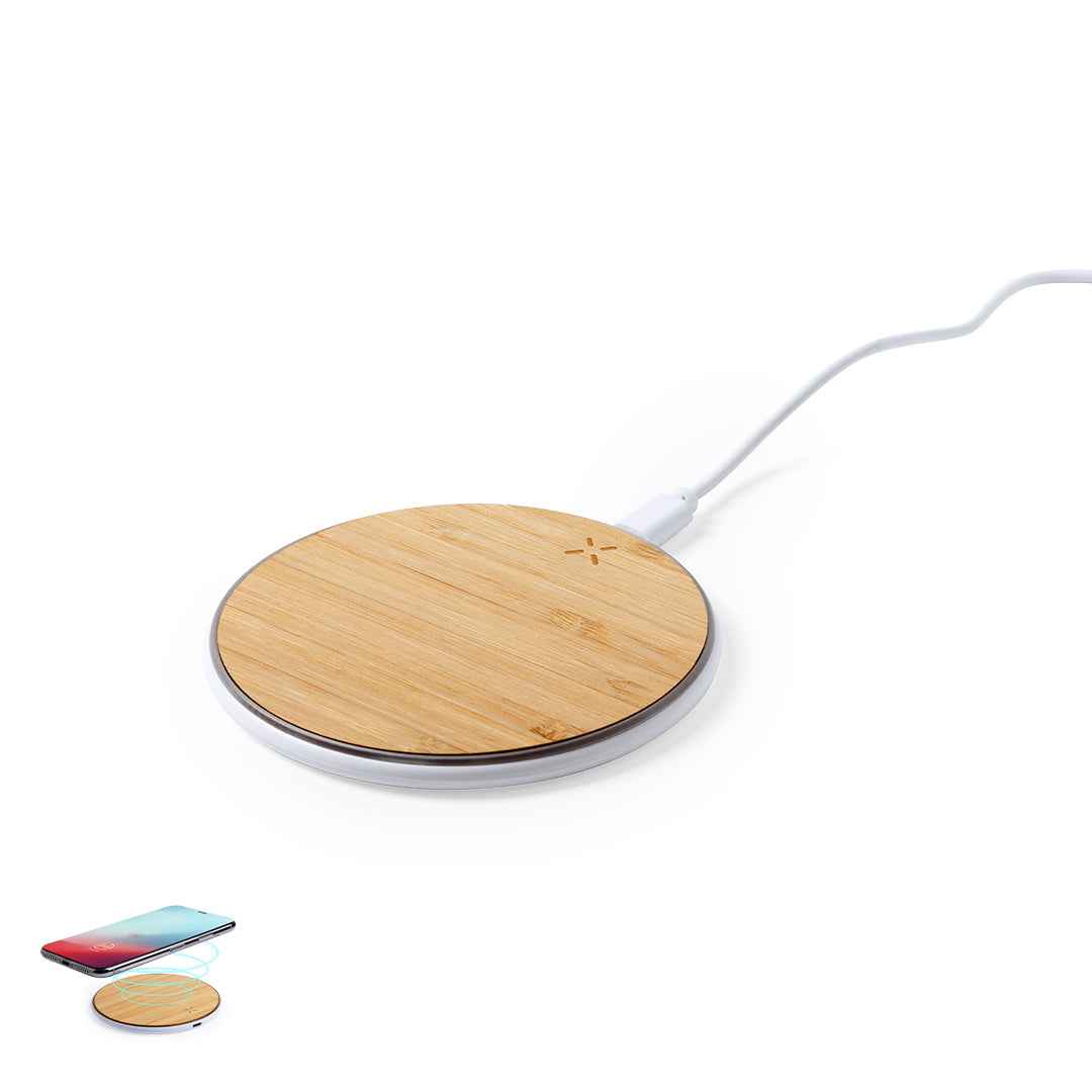 Nembar Wireless Charging Base in Bamboo Wood – Sustainable Tech Accessory