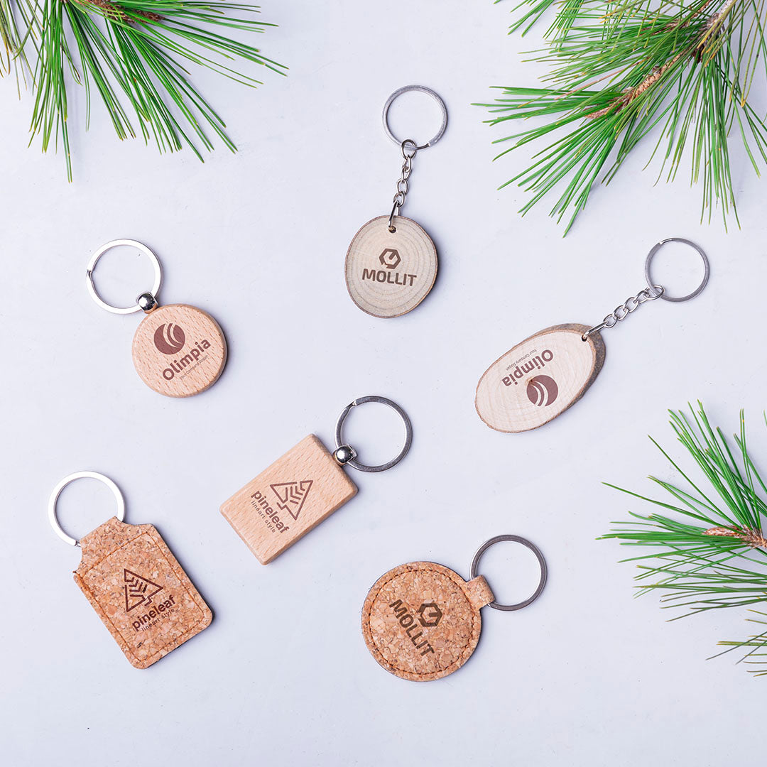 Kimbox Wooden Keychain - Natural Wood Promotional Gift
