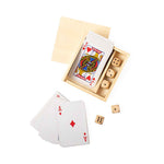 Pelkat Board Games – Classic French Cards and Wooden Dice Set in Wooden Case