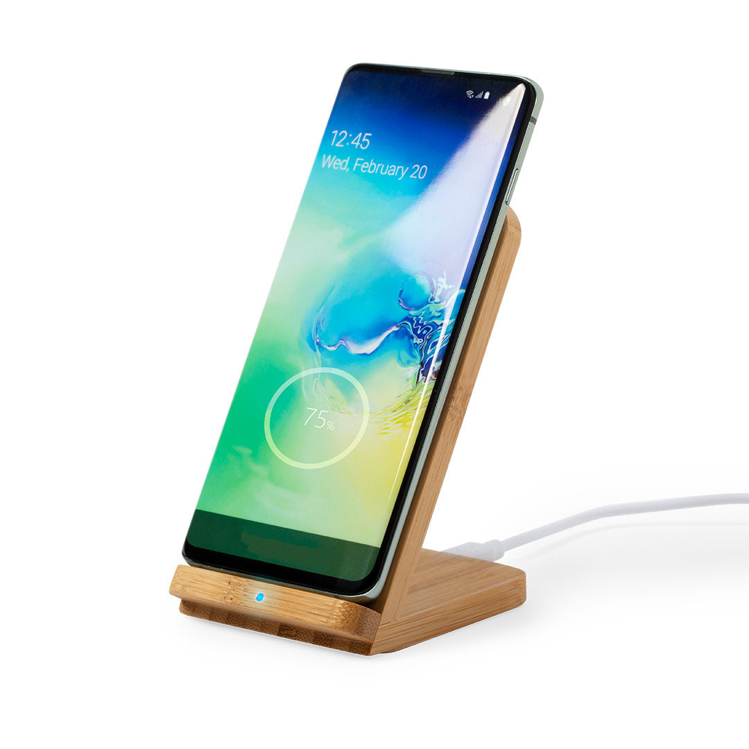 Dimper Wireless Charger - Eco-Friendly Bamboo Phone Holder | Fou Tees Ireland