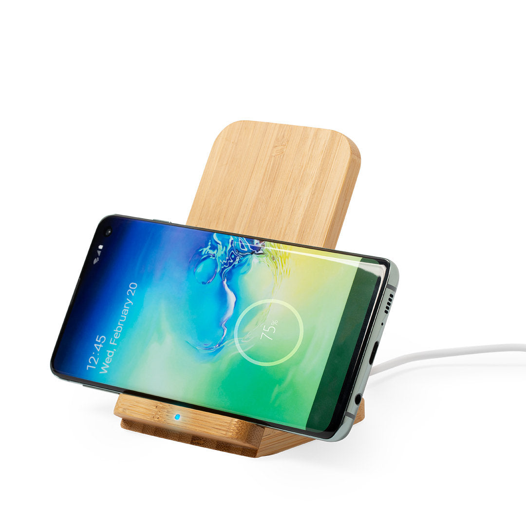 Dimper Wireless Charger - Eco-Friendly Bamboo Phone Holder | Fou Tees Ireland