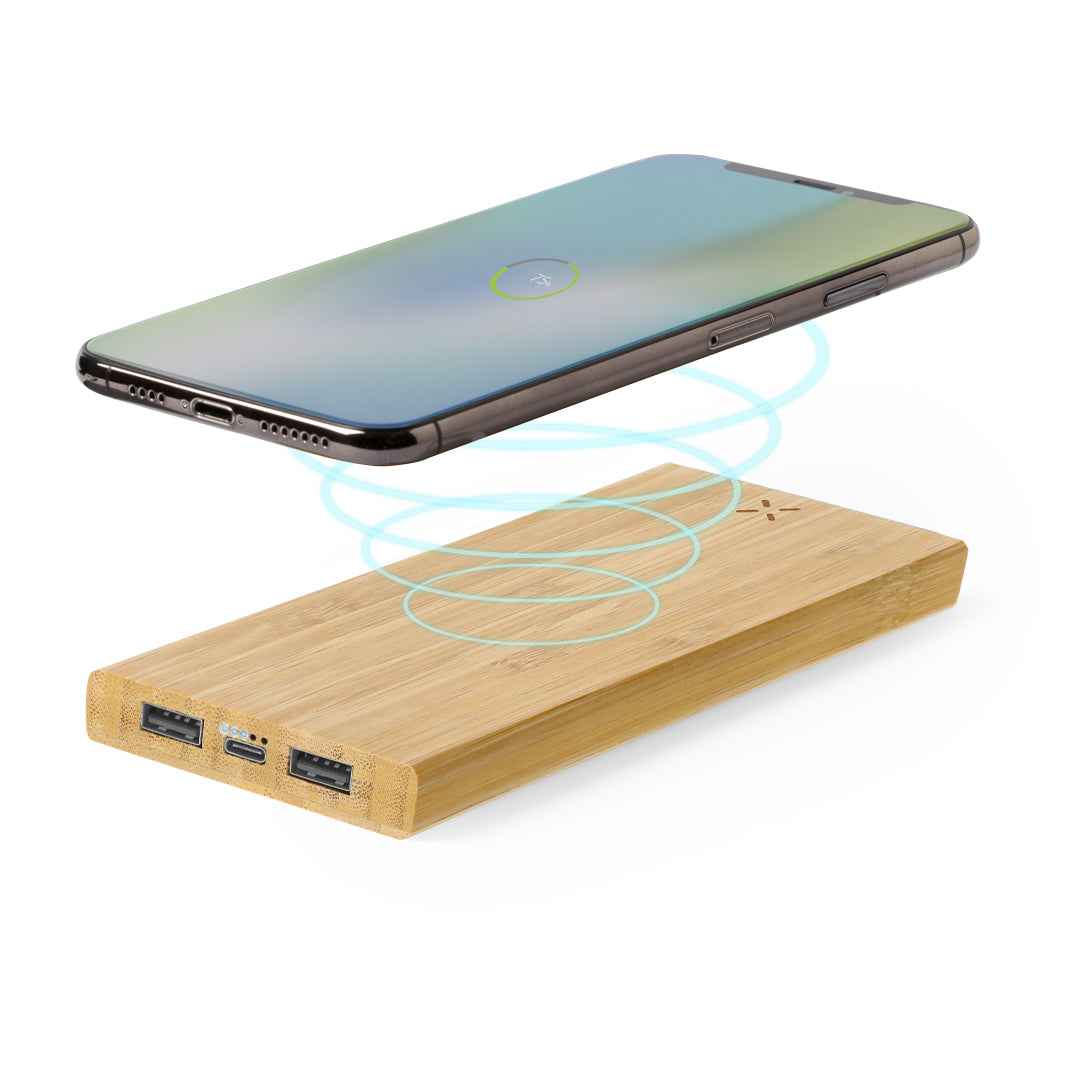 Kalery Bamboo Power Bank - Sustainable Wireless Charging Solution